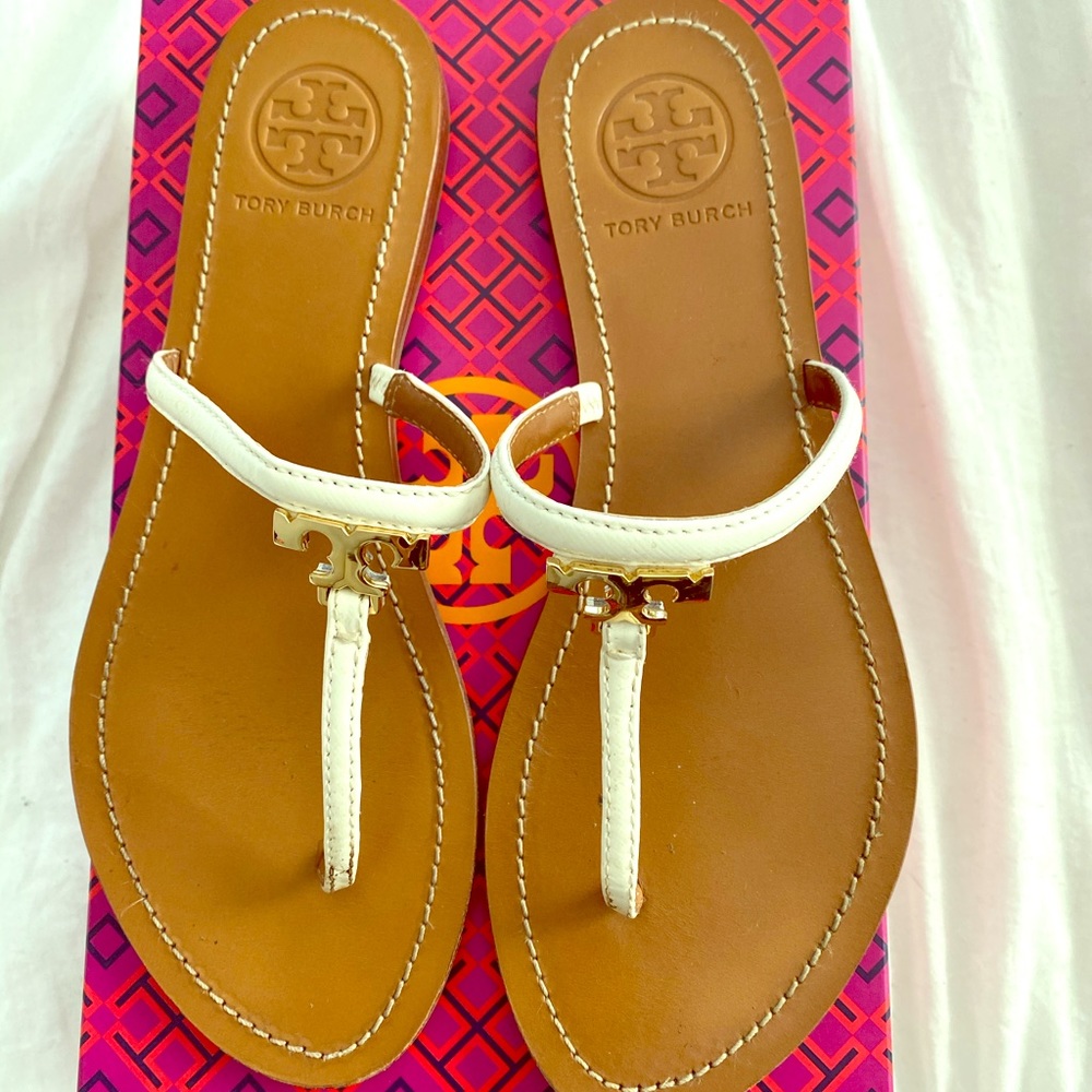 Tory Burch white sandals